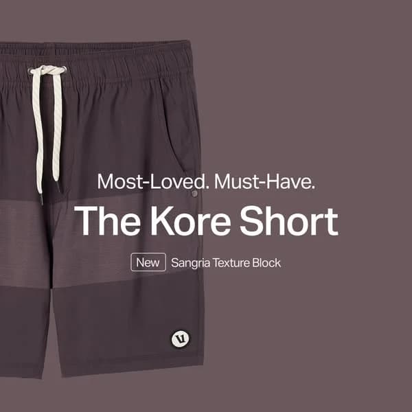Vuori Kore Short — Product Hero Shot