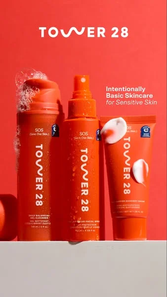 Tower 28 SOS skincare ad example