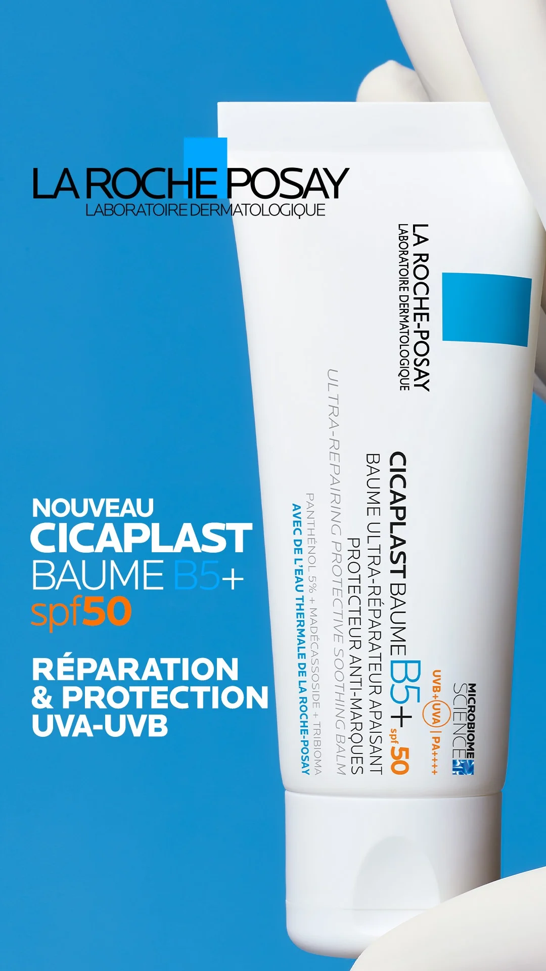 La Roche-Posay Cicaplast Baume B5 SPF50 skincare ad