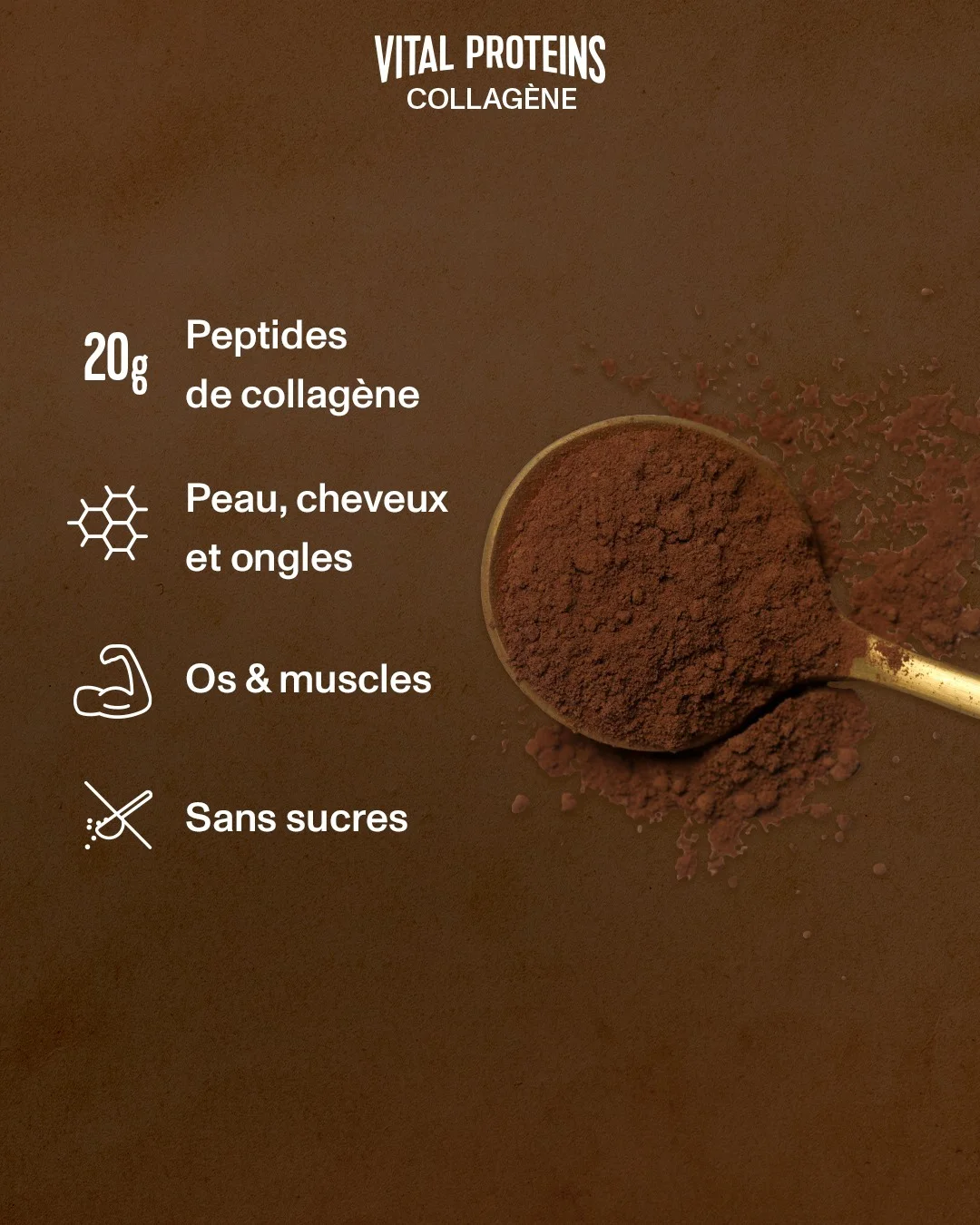 Vital Proteins collagen ad example with ingredient icon callouts